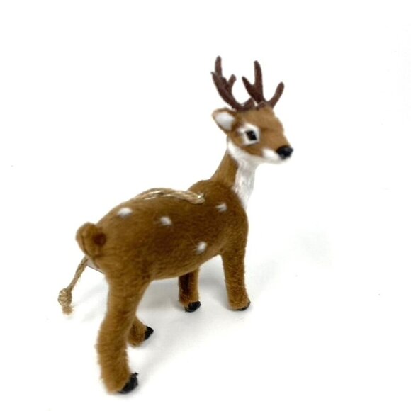 Target Faux Fur Deer Christmas Tree Ornament Dark Brown with Spots Wondershop™ - Picture 2 of 4
